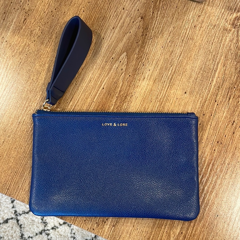 Faux leather wristlet
